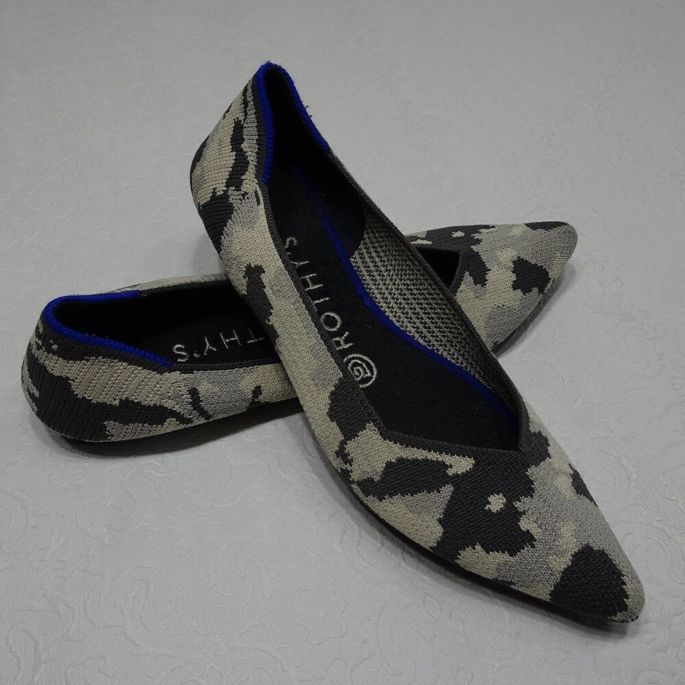 Rothy’s The Point Ash Grey Camo 7.5